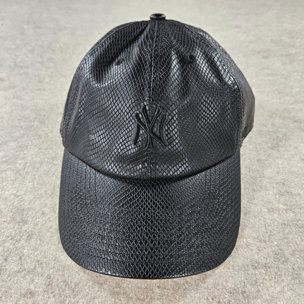 47 Brand New York Yankees Hat Black Faux Snakeskin Leather Strapback MLB Cap